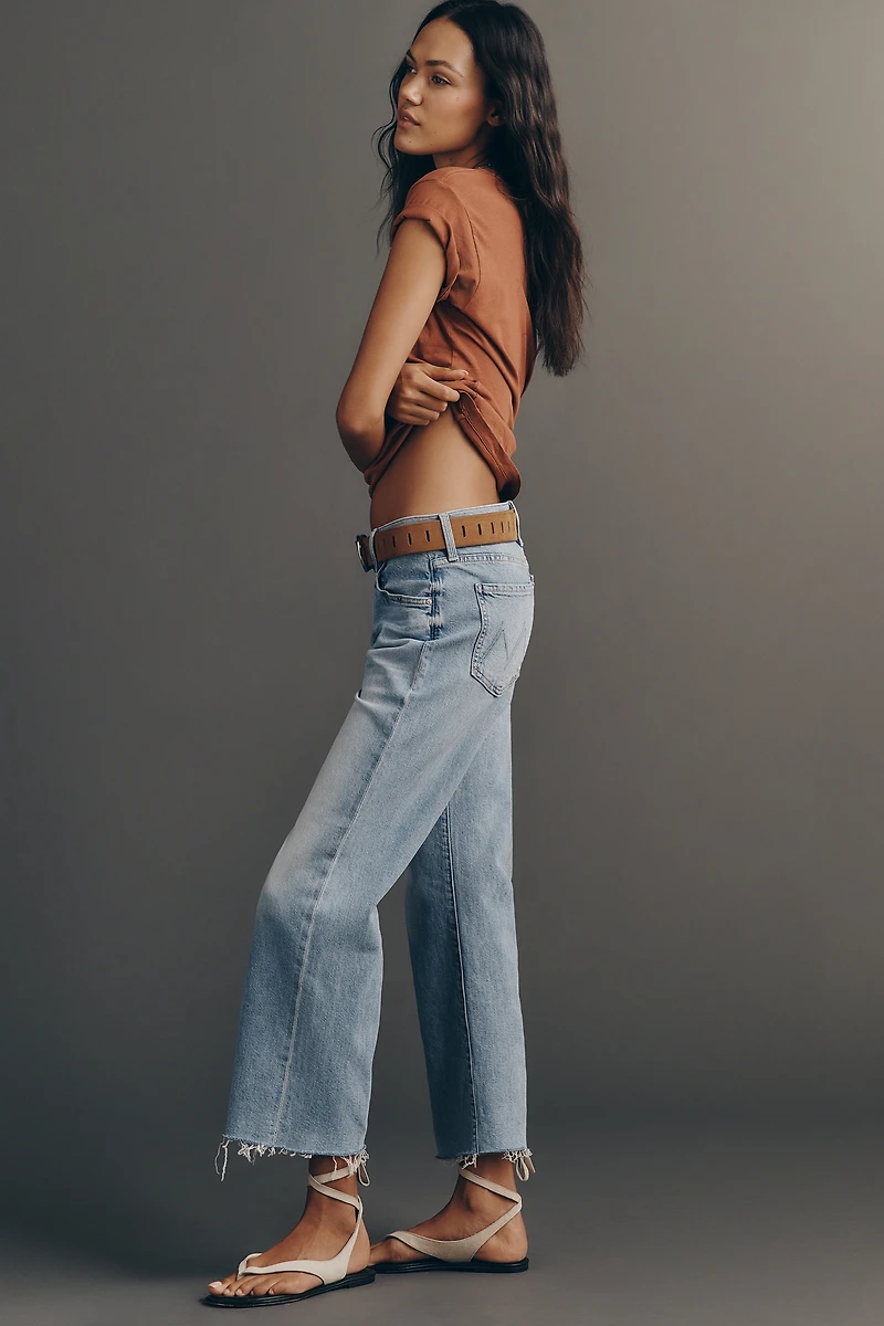 MOTHER The Rambler Zip Ankle Mid-Rise Straight Leg Jeans