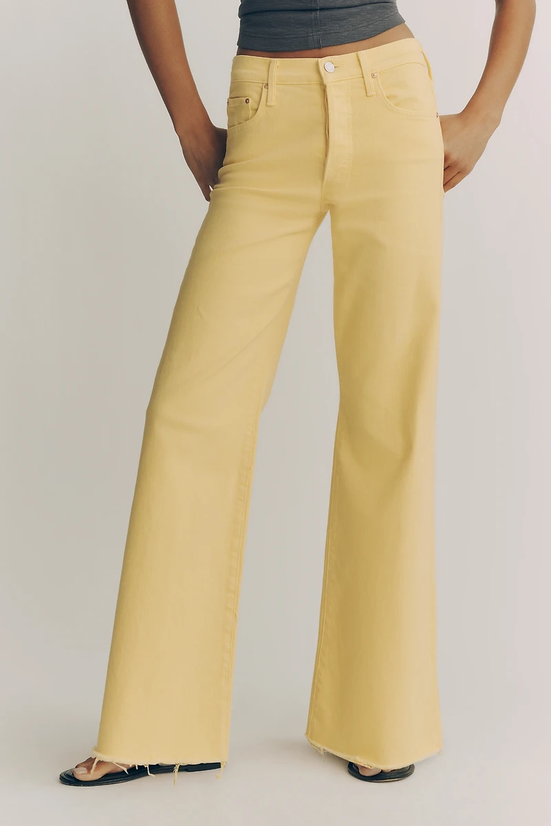 MOTHER Tomcat Roller Fray High-Rise Wide-Leg Jeans