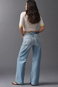 MOTHER The Maven Sneak Mid Rise Wide Leg Jeans