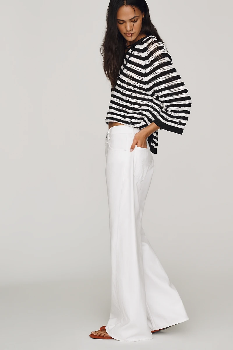 MOTHER Lemon Twist Skimp High-Rise Flare Jeans