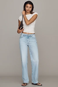 MOTHER Kick It High-Rise Straight Jeans