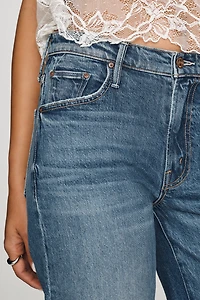 MOTHER Maven Mid-Rise Cropped Wide-Leg Jeans