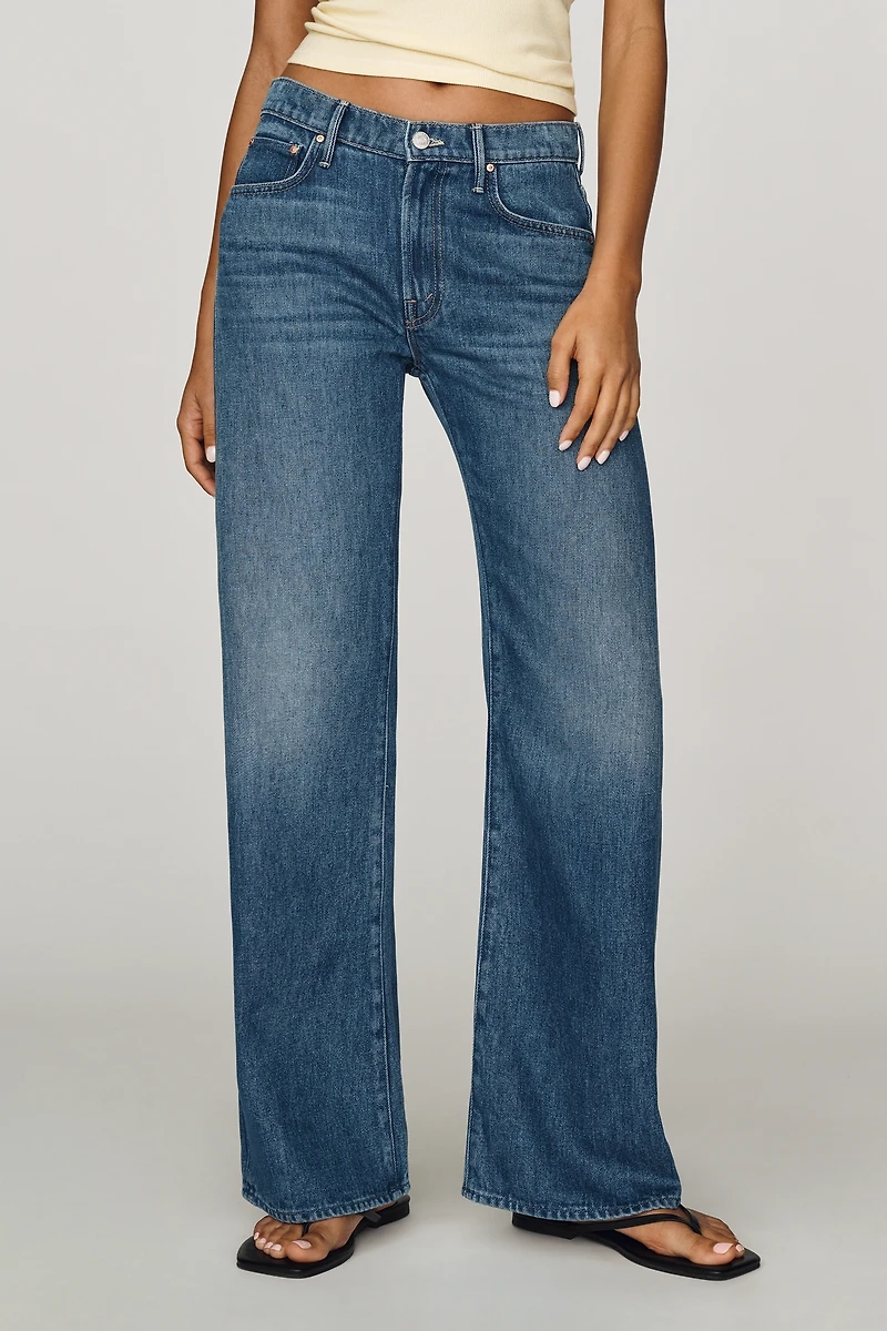 MOTHER Lasso Sneak Mid-Rise Wide-Leg Jeans