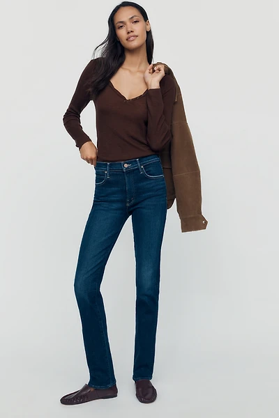 MOTHER The Rascal Skimp Mid-Rise Straight-Leg Jeans