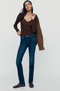 MOTHER The Rascal Skimp Mid-Rise Straight-Leg Jeans
