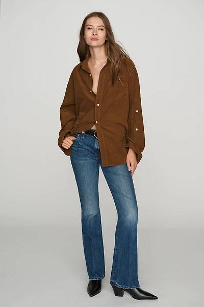 MOTHER Outsider Sneak Mid-Rise Straight-Leg Jeans