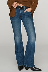 MOTHER Outsider Sneak Mid-Rise Straight-Leg Jeans
