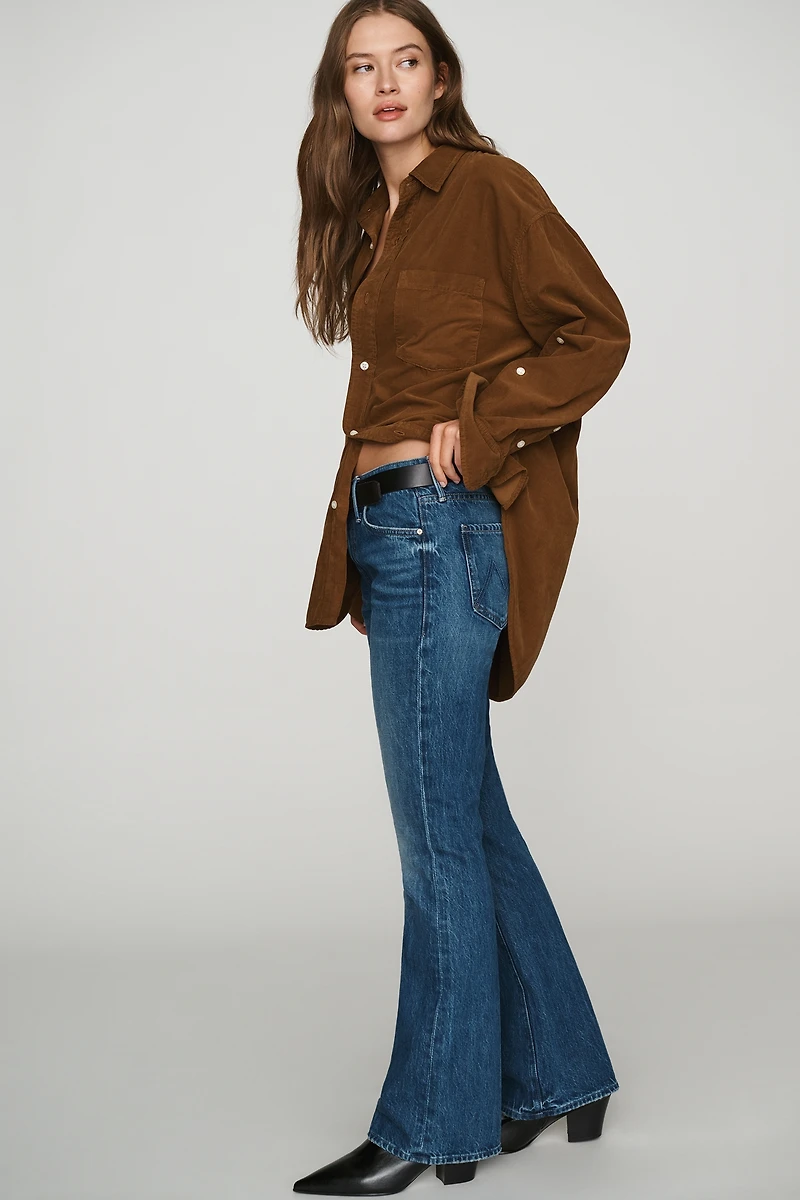 MOTHER Outsider Sneak Mid-Rise Straight-Leg Jeans