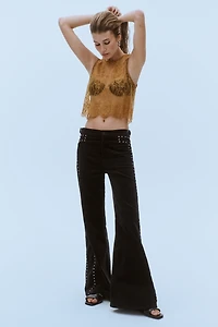 MOTHER T-Bone Tomcat Roller Skimp Mid-Rise Flared Jeans
