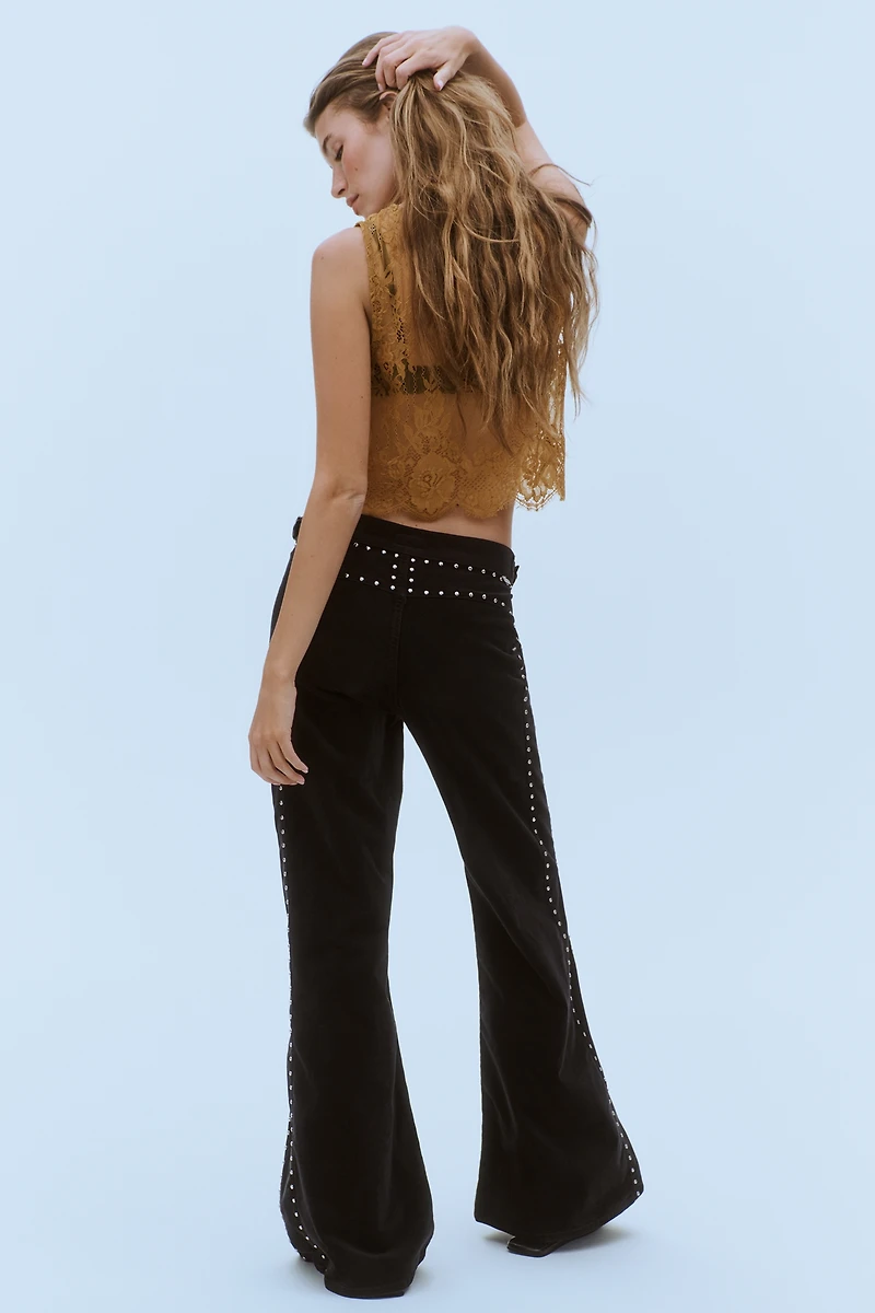 MOTHER T-Bone Tomcat Roller Skimp Mid-Rise Flared Jeans