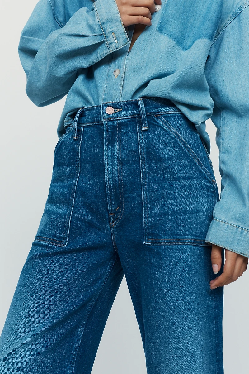 MOTHER Maven Sneak High-Rise Wide-Leg Jeans