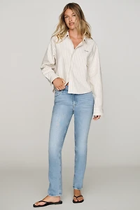 MOTHER Dazzler Hover Mid-Rise Straight-Leg Jeans