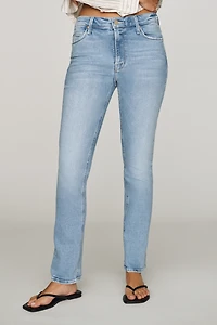 MOTHER Dazzler Hover Mid-Rise Straight-Leg Jeans