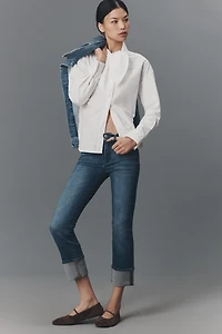 DL1961 Mara Mid-Rise Cuffed Straight-Leg Jeans