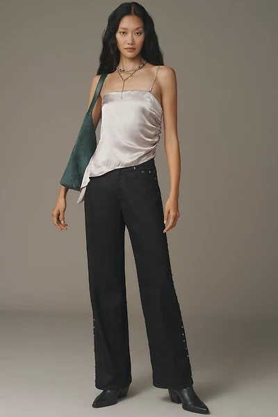 DL1961 Kaylen Embellished High-Rise Tapered Jeans