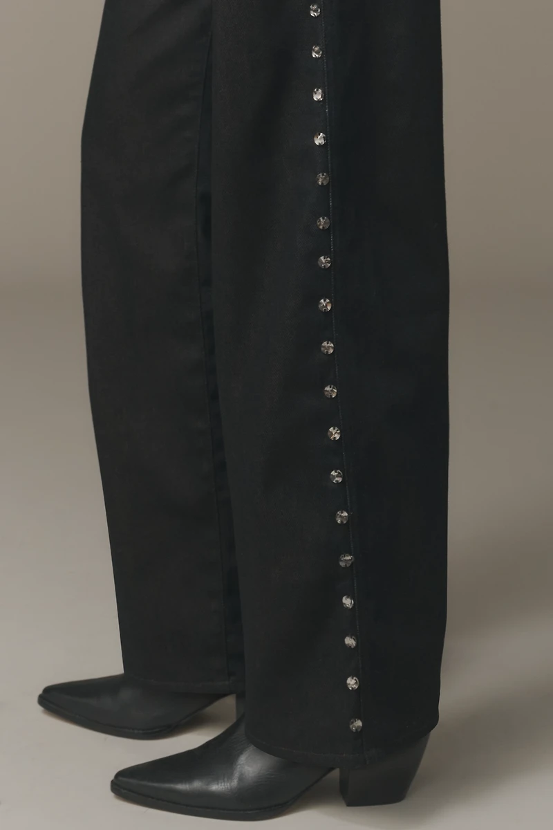 DL1961 Kaylen Embellished High-Rise Tapered Jeans