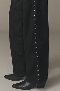 DL1961 Kaylen Embellished High-Rise Tapered Jeans