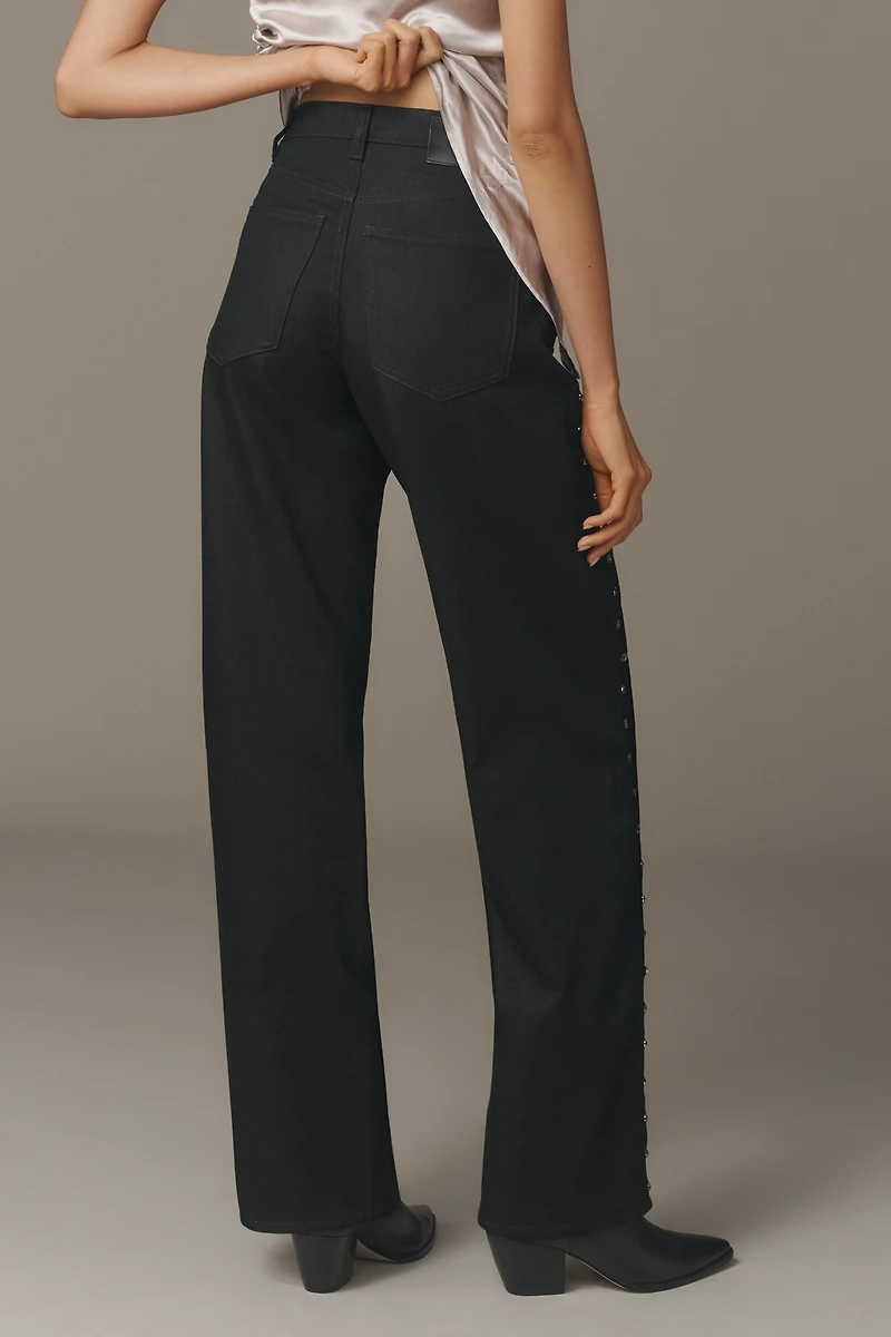 DL1961 Kaylen Embellished High-Rise Tapered Jeans