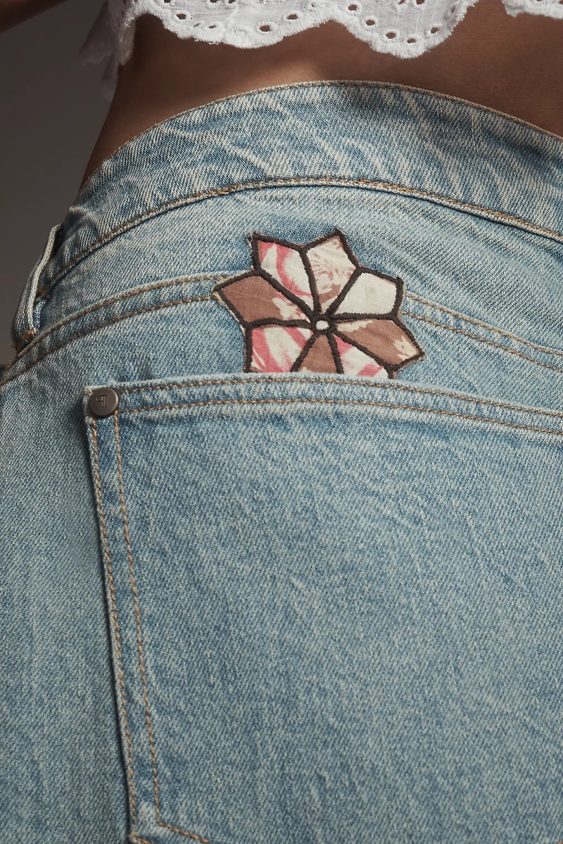 Pilcro Baggy Boyfriend High-Rise Quilted Jeans