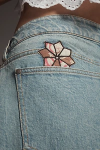 Pilcro Baggy Boyfriend High-Rise Quilted Jeans