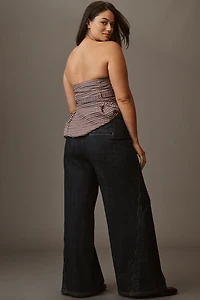Maeve Scallop-Edge High-Rise Wide-Leg Jeans