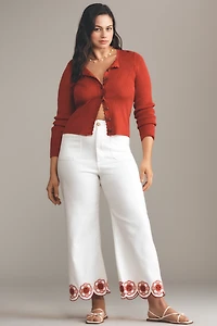 The Colette Scallop-Hem Crop Wide-Leg Jeans by Maeve