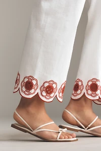 The Colette Scallop-Hem Crop Wide-Leg Jeans by Maeve