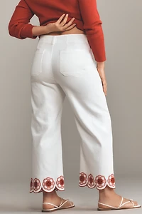 The Colette Scallop-Hem Crop Wide-Leg Jeans by Maeve
