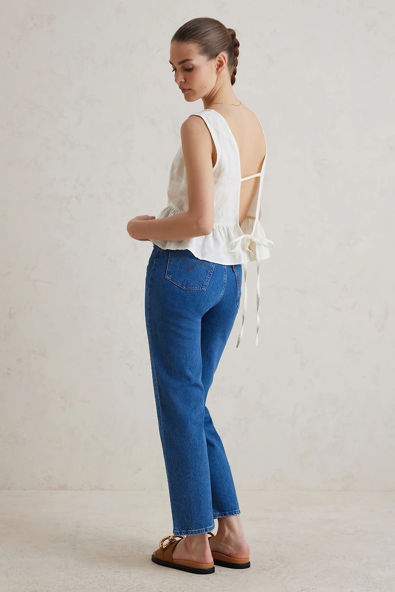 Levi's Ribcage Super High-Rise Straight-Leg Ankle Jeans