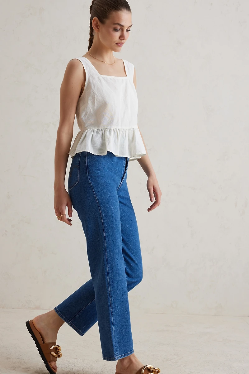 Levi's Ribcage Super High-Rise Straight-Leg Ankle Jeans