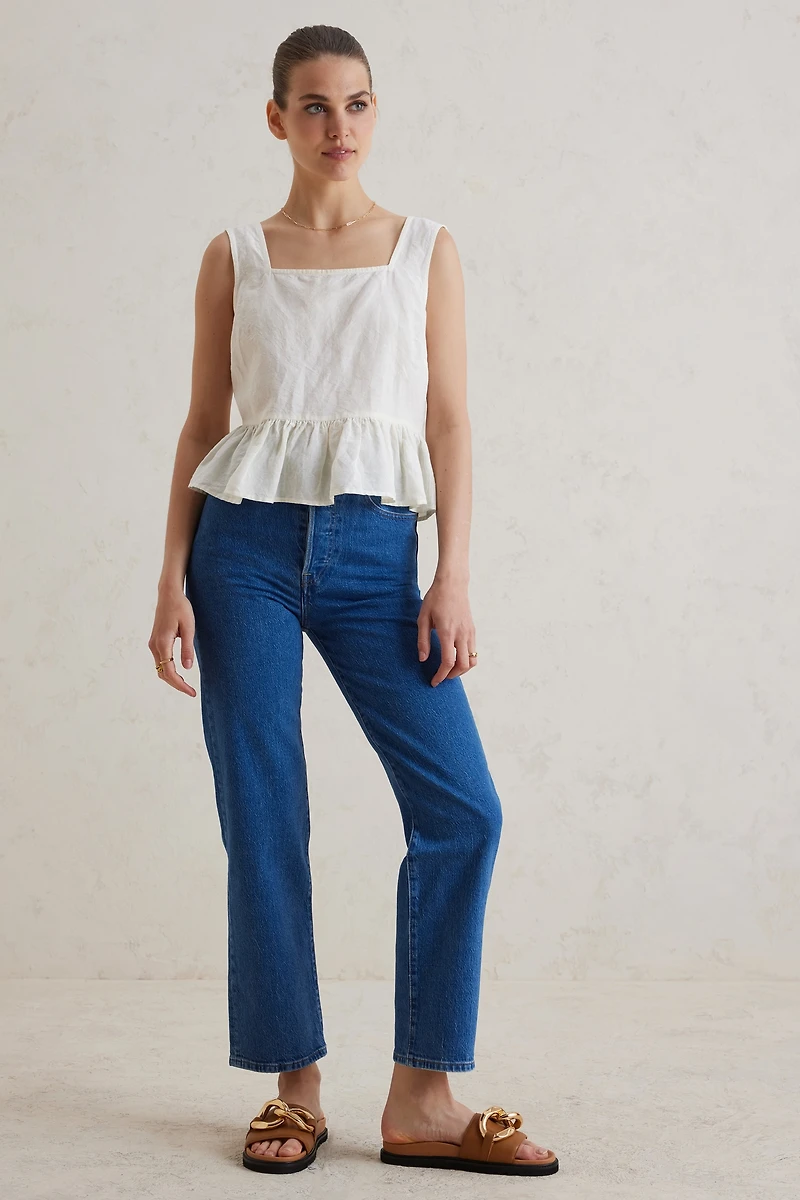 Levi's Ribcage Super High-Rise Straight-Leg Ankle Jeans