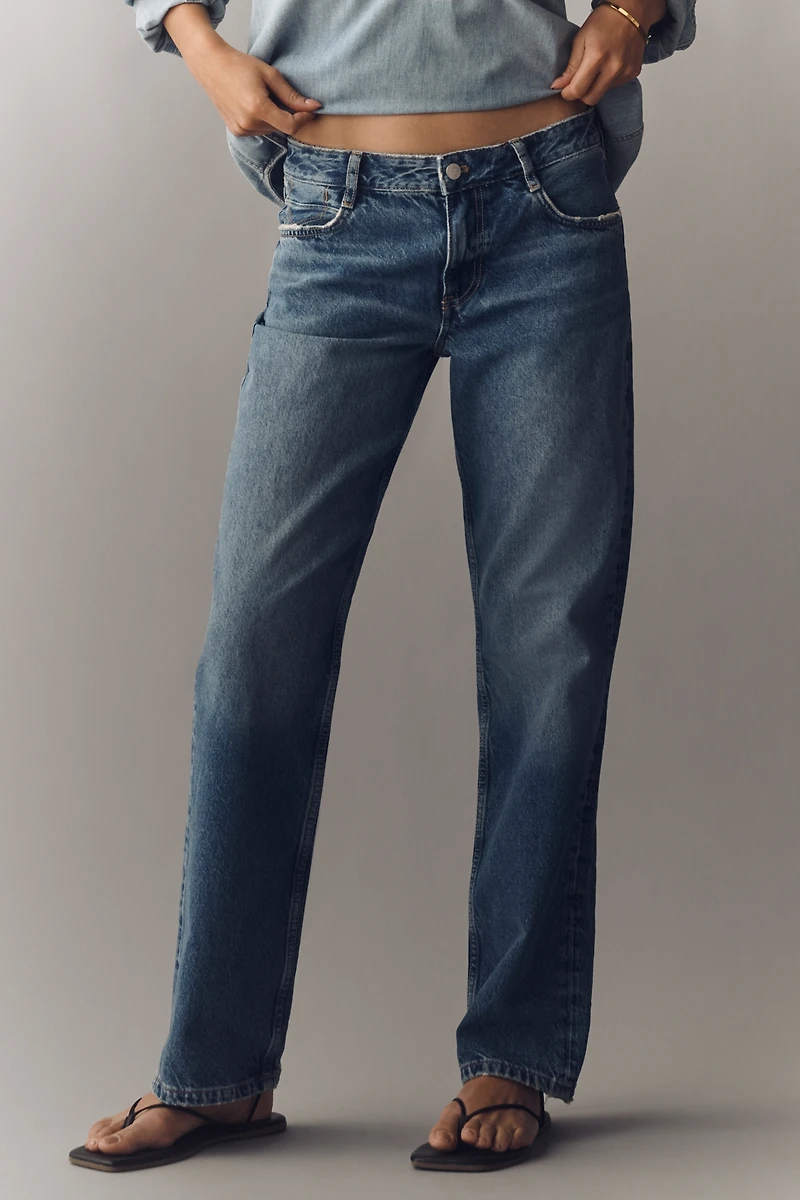 Pilcro Mid-Rise Straight Leg Jeans