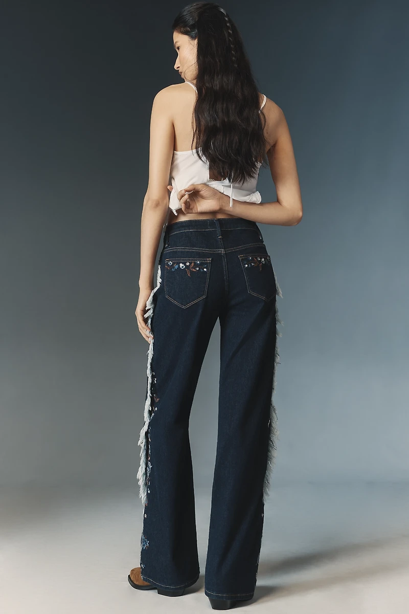 Driftwood Frankie High-Rise Wide-Leg Embroidered Jeans