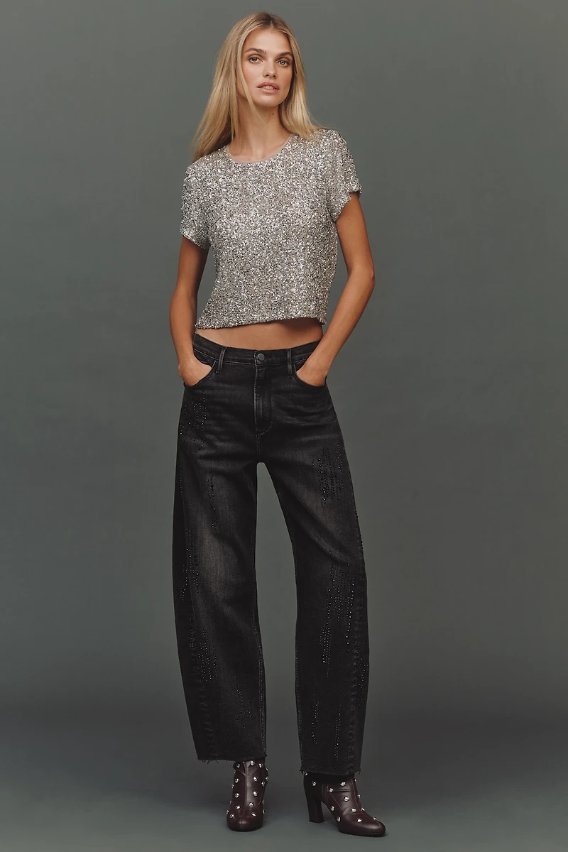Driftwood Parker Embellished High-Rise Barrel Jeans