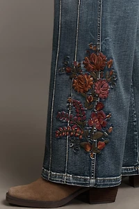 Driftwood Pia Embroidered High-Rise Wide-Leg Jeans