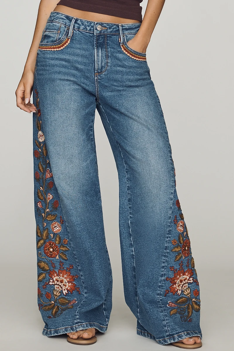 Driftwood Alix Rosevine High-Rise Wide-Leg Jeans