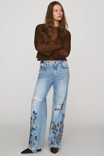 Driftwood Marlena High-Rise Wide-Leg Jeans