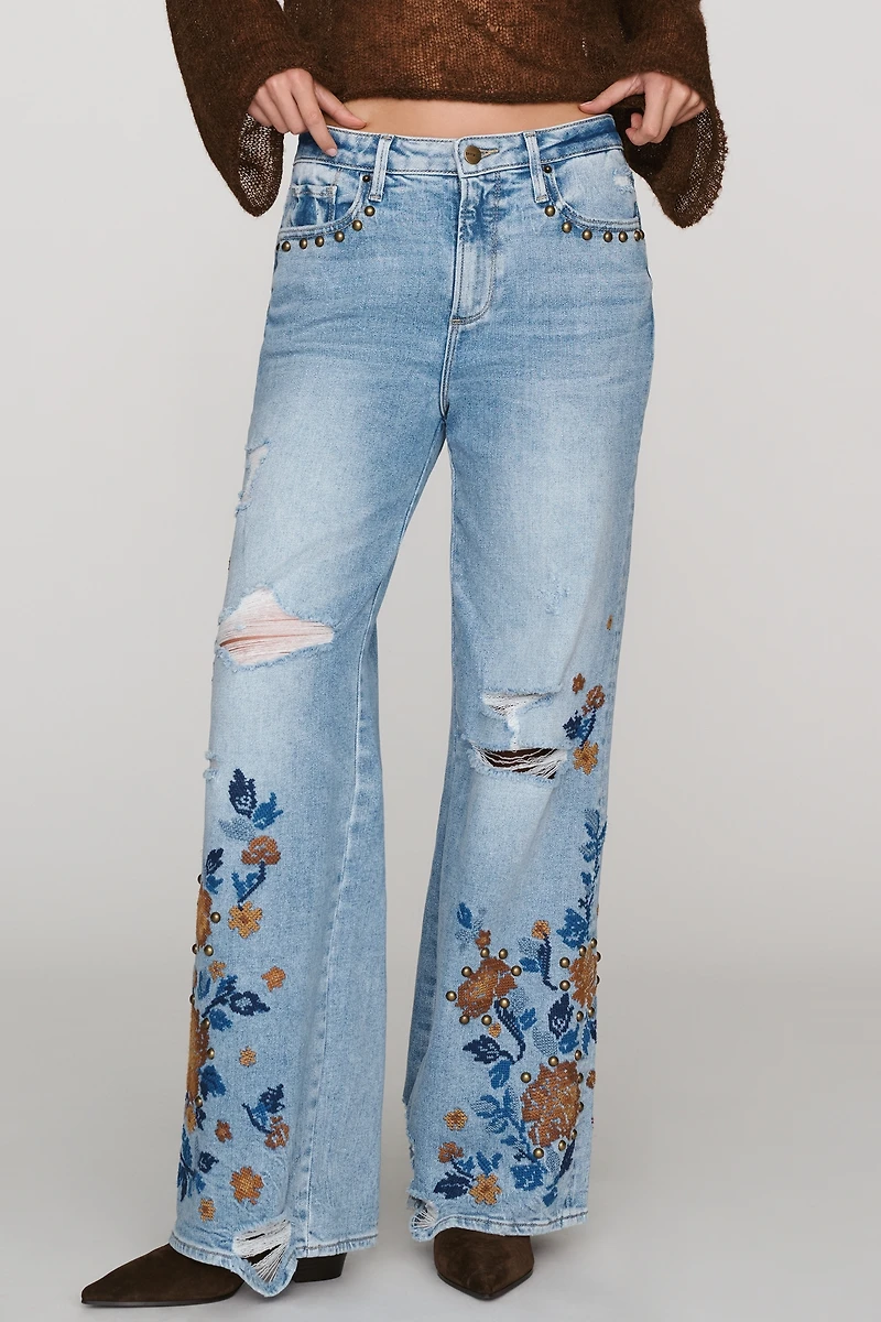 Driftwood Marlena High-Rise Wide-Leg Jeans