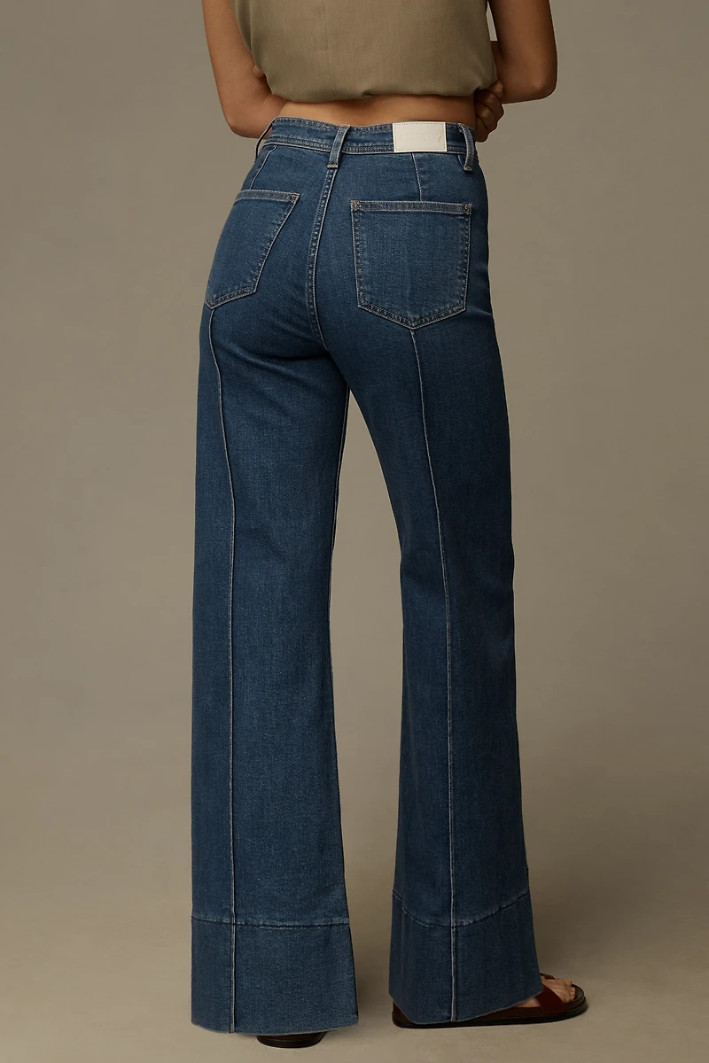 Pistola Penny Pintuck High-Rise Wide-Leg Ankle Jeans