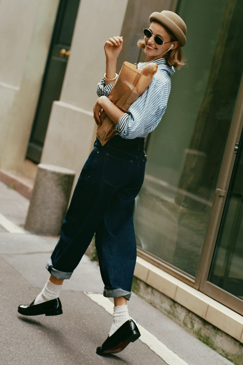 Pistola Kacey Cuffed High-Rise Wide-Leg Boyfriend Jeans