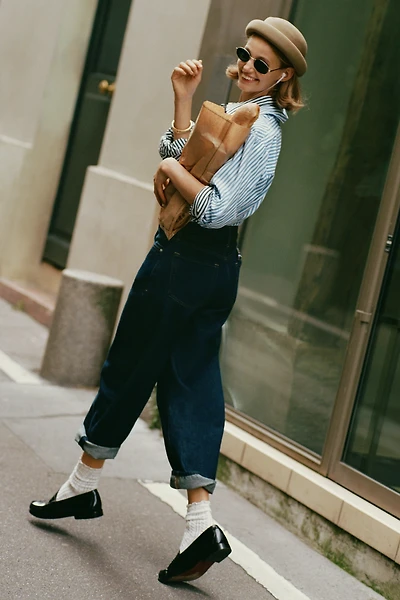 Pistola Kacey Cuffed High-Rise Wide-Leg Boyfriend Jeans
