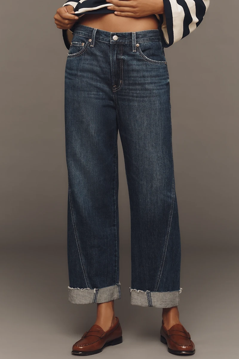 Pistola Kacey Cuffed High-Rise Wide-Leg Boyfriend Jeans