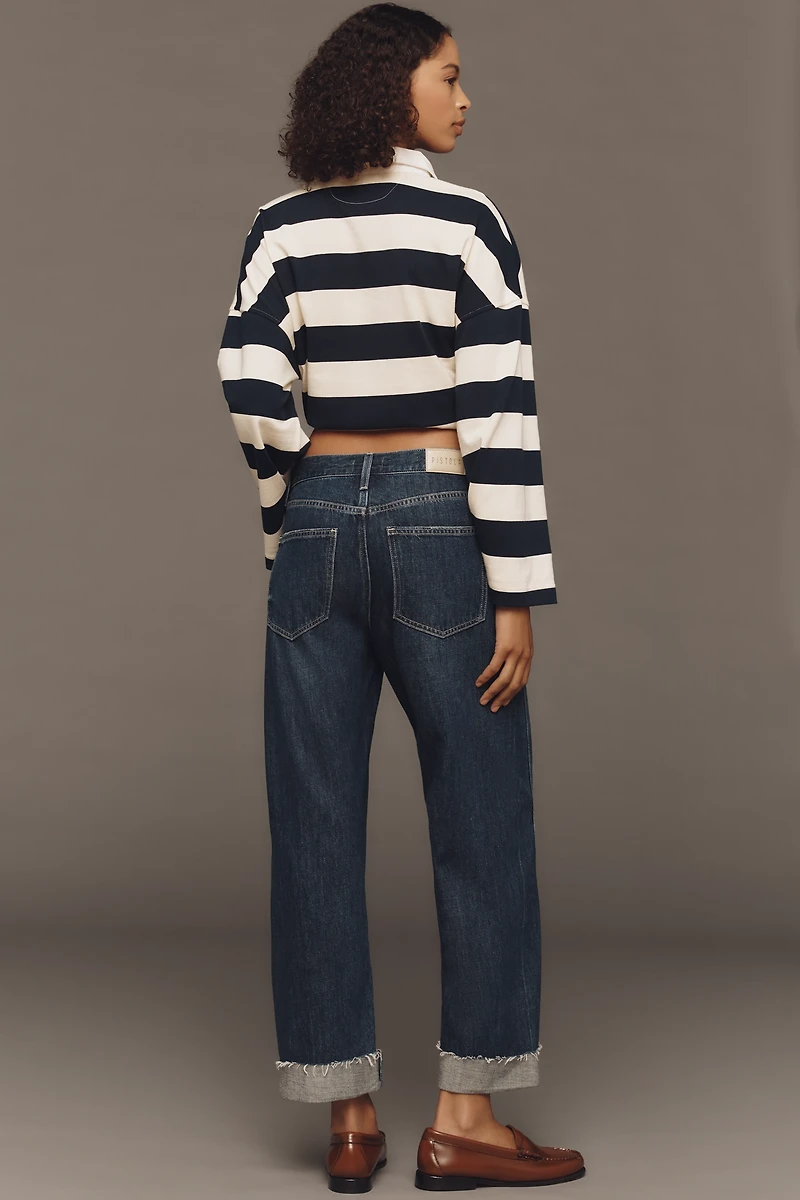 Pistola Kacey Cuffed High-Rise Wide-Leg Boyfriend Jeans