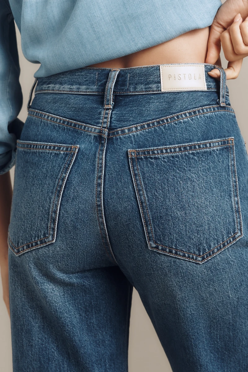 Pistola Cassie High-Rise Crop Straight-Leg Jeans