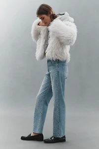 Pistola Lexi Mid-Rise Bowed Straight-Leg Jeans