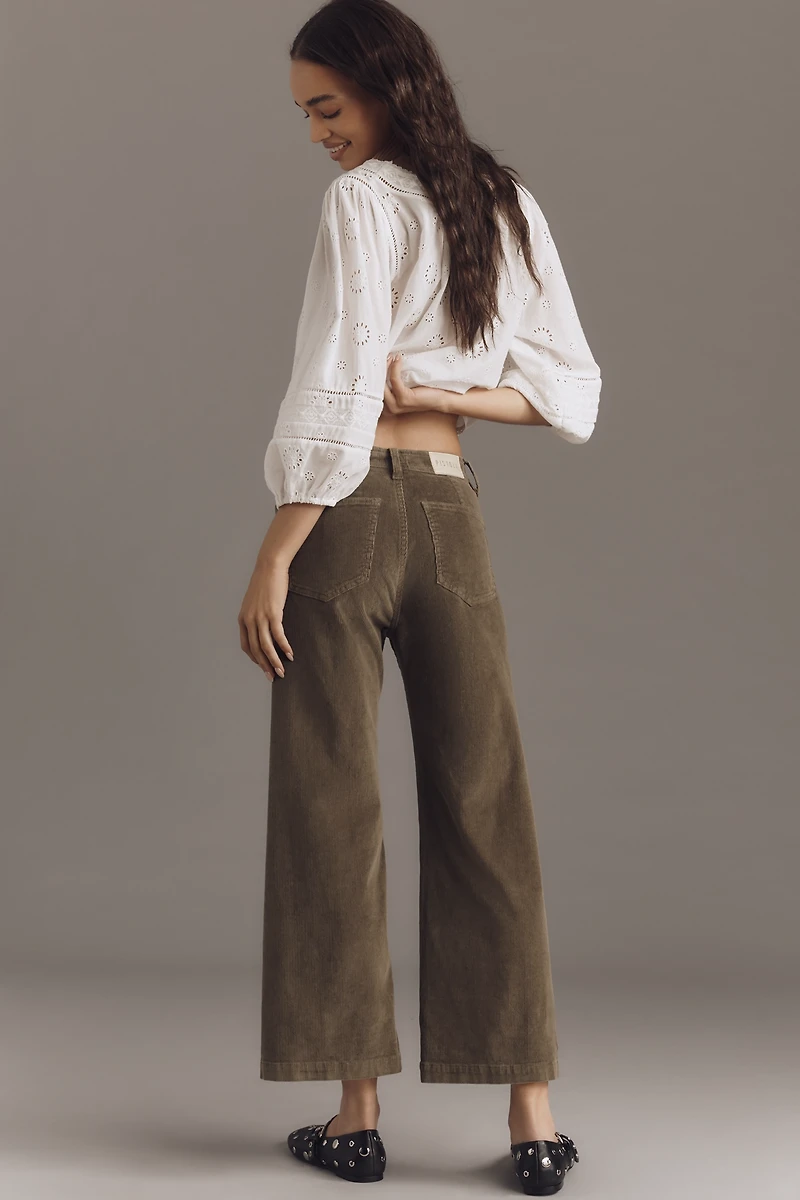 Pistola Penny Corduroy High-Rise Crop Wide-Leg Jeans