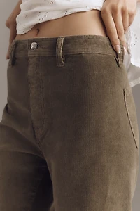 Pistola Penny Corduroy High-Rise Crop Wide-Leg Jeans