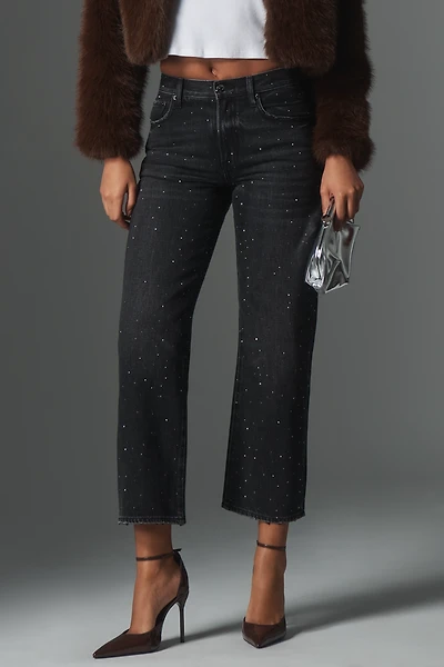Pistola Lexi Embellished Mid-Rise Bowed Straight-Leg Jeans
