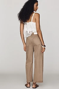 Pistola Kyra High-Rise Cropped Barrel-Leg Jeans