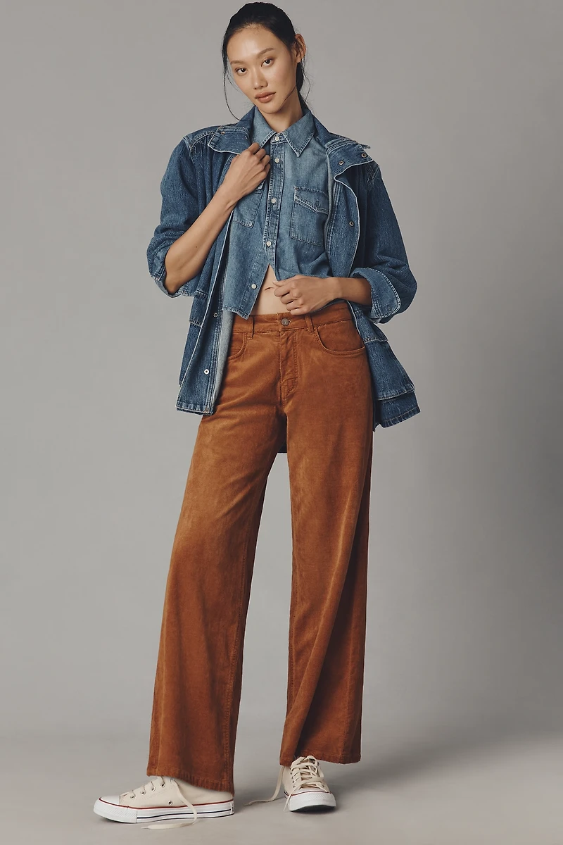 Pilcro Low-Rise Wide-Leg Jeans